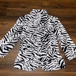 Contrast Zebra Crinkle Blazer